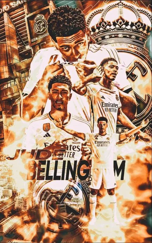 2 Tải ảnh ngầu Belli kiểu tranh cháy, nền Bernabéu rực lửa, thần thái thủ lĩnh giữa biển khán đài.