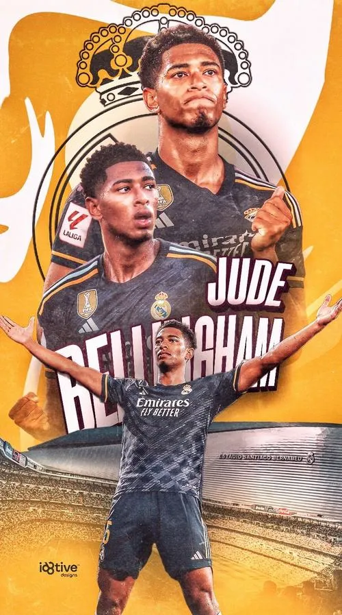 5 Hình nền điện thoại ngầu Bellingham trong poster cam, bóng rổ phối cảnh lạ mắt, chất trẻ trung nổi bật.