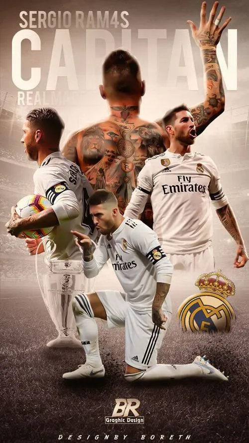 10 Wallpaper Ramos nhìn xa, nền sân vận động rực đèn, cảm giác trầm tĩnh nhưng quyết liệt