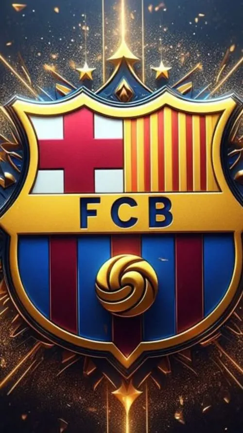 25 Hình nền 3D biểu tượng Barça gợi ký ức thị giác, màu xanh lam nổi bật trên nền tối.