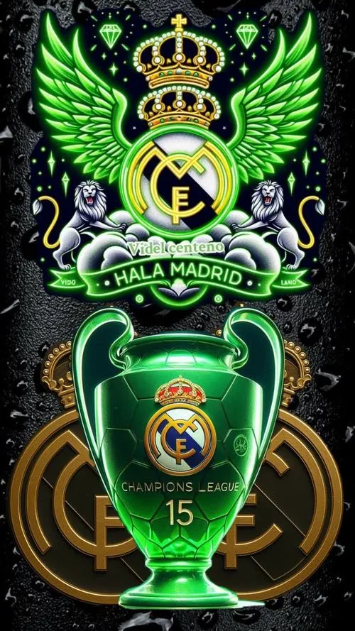 11 Hình logo Real Madrid vương miện hoàng gia ánh vàng, cảm giác trang trọng