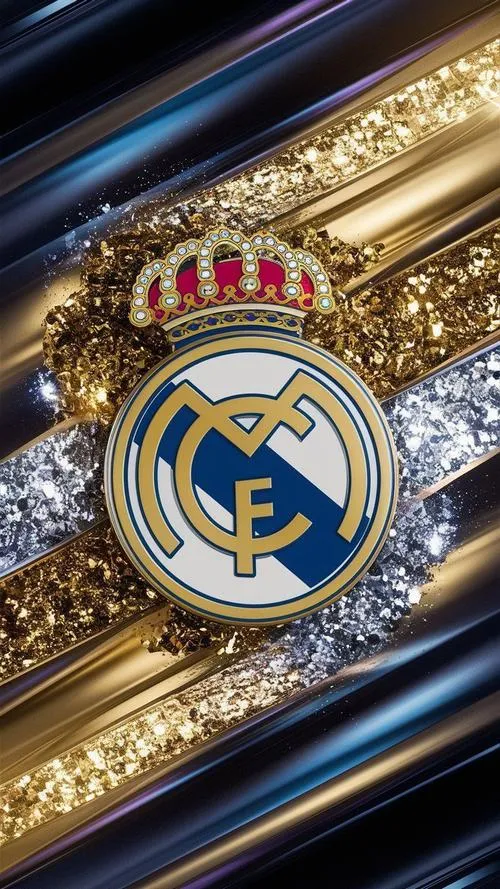 7 Ảnh fanart phù hiệu Real Madrid vòng tròn cân đối, ánh vàng kim kiểu 3D đẹp