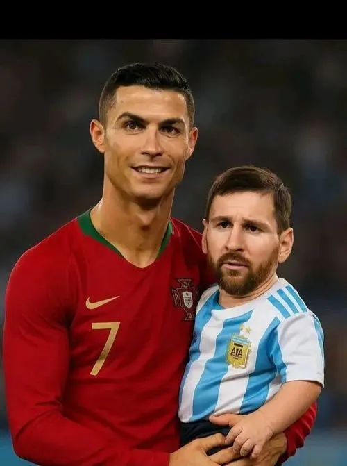 16 Ảnh chế Ronaldo ôm Messi kiểu bạn thân, cặp đôi đối thủ hóa thân thiết bất thường khiến lệch kỳ vọng fan bóng đá.