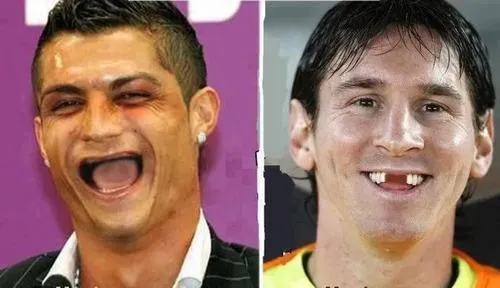 5 Hình troll Ronaldo cười to còn Messi cười gượng, ảnh ghép hài nhấn cuộc tranh luận GOAT và chemistry giả.