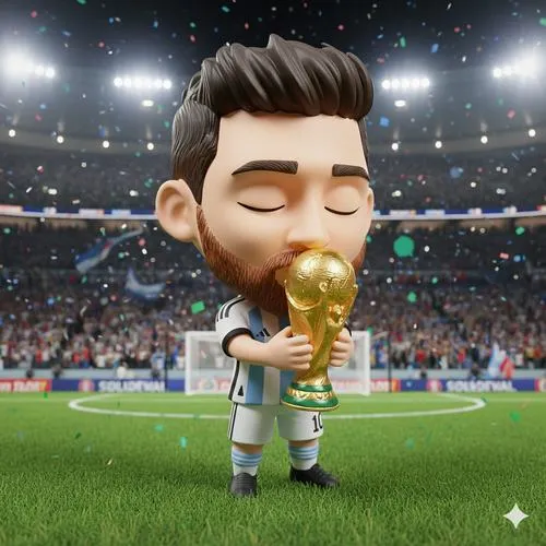 5 Ảnh Messi chibi theo kiểu cute tối giản, tập trung vào gương mặt và áo số 10