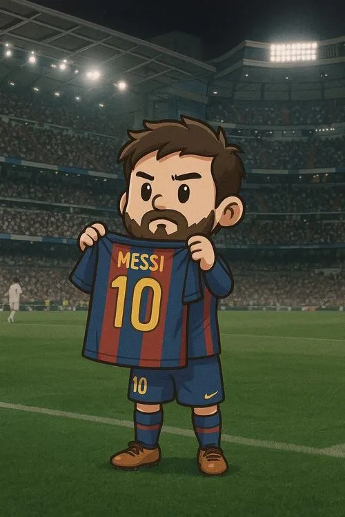 4 Hình Messi chibi tối giản chi tiết râu tóc, vẫn nhận ra ngay từ cái nhìn đầu