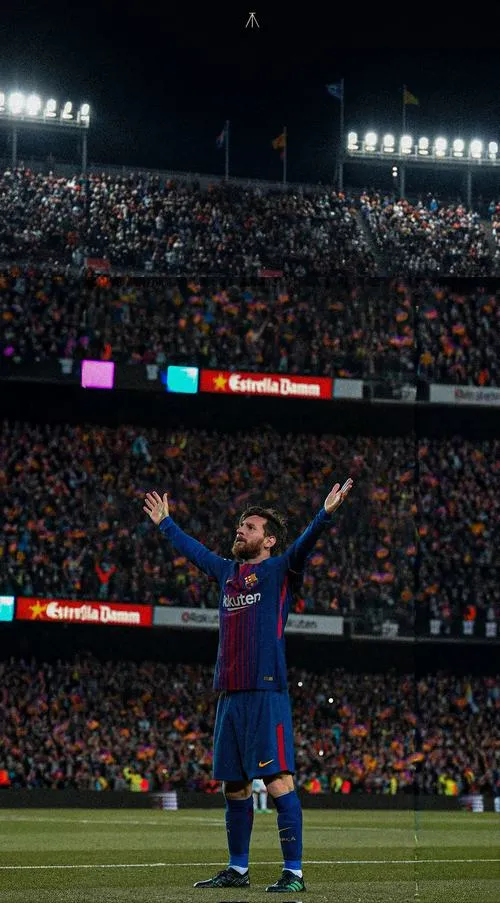 26 Hình nền điện thoại sân vận động đêm, Messi nhỏ giữa ánh đèn, cảm giác cô độc nhưng ngầu