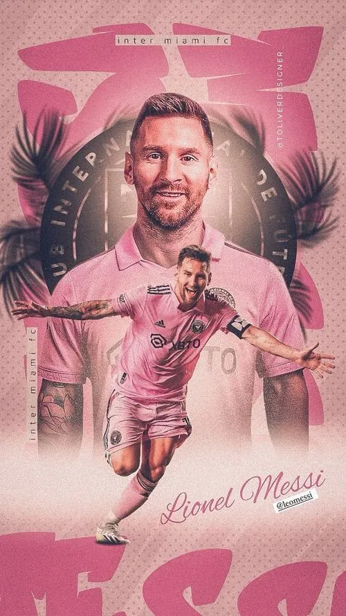 6 Ảnh HD Messi áo hồng giữa nền cổ điển, ánh sáng mềm và số áo nổi, cảm giác điềm tĩnh