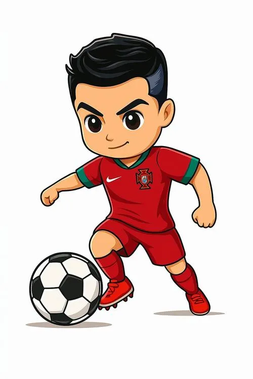 20 Ronaldo phiên bản hoạt hình quay lưng khoe số 7, màu áo rực, viền dày nổi bật