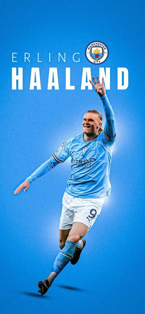 15 Tải ảnh ngầu Haaland chạy đơn sắc, màu xanh lam tối giản hợp làm hình nền