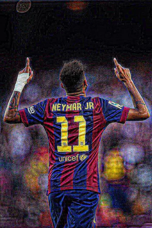 3 Neymar bứt tốc phản công, áo đấu đỏ xanh loang trong nền cỏ sân xanh mướt