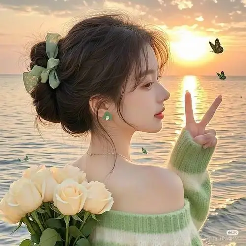 103 Ảnh gái đẹp vibe biển hoàng hôn, tóc rối nhẹ, tông ấm làm cảm giác rất tình.