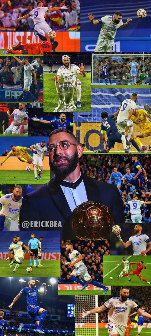 1 Hình nền điện thoại Big Benz áo đấu trắng Real Madrid, băng quấn tay phải, nền tối tương phản