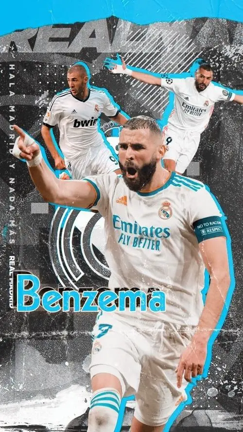 3 Wallpaper King Karim dáng chạy bứt tốc, cỏ sân thấp, ánh điện rực, bố cục toàn thân đẹp