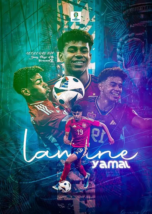 11 Hình nền đẹp tông xanh biển, Yamal cười tươi, chữ ký mềm, hợp màn hình khóa điện thoại