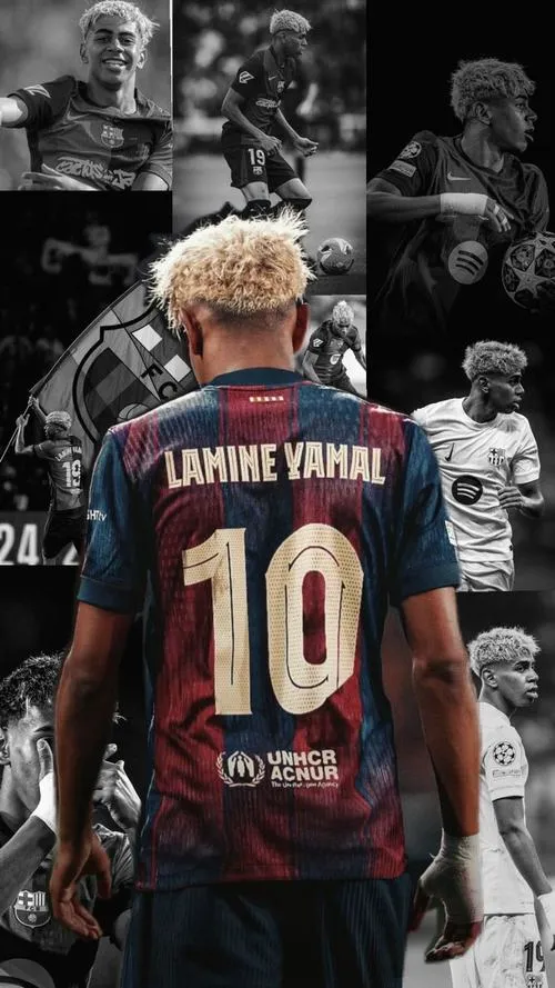 22 Tải ảnh nền đen trắng tối giản, Yamal áo số 10, bố cục dọc, hợp màn hình khóa