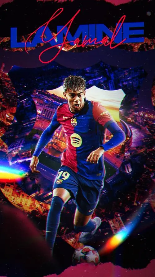 24 Hình nền ngầu tông tối, Yamal đang bứt tốc, chữ ký nổi, hợp đặt làm ảnh bìa