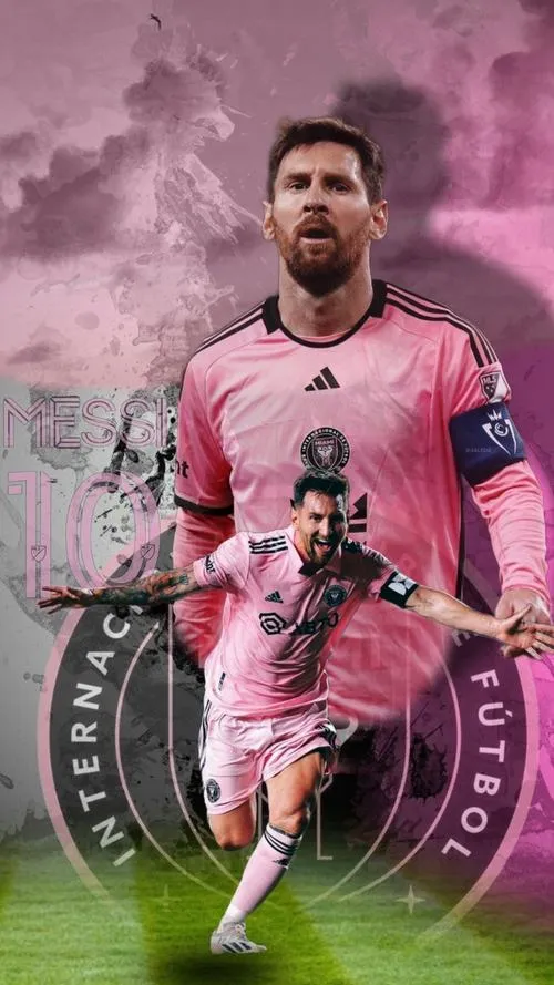 Hình nền Messi tỉ lệ 9:16 chừa vùng trống cho icon, bố cục trung tâm nhìn rất đã