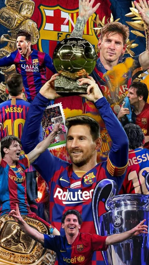 7 Ảnh bìa Messi nâng cúp cùng Barca, hậu cảnh khán đài rực, cảm giác chiến thắng đẹp