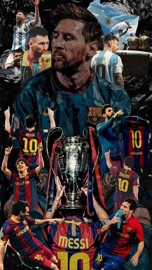 11 Ảnh bìa Messi giữa dàn áo Barca, khung cảnh sân vận động, nhìn đông mà vẫn đẹp rõ