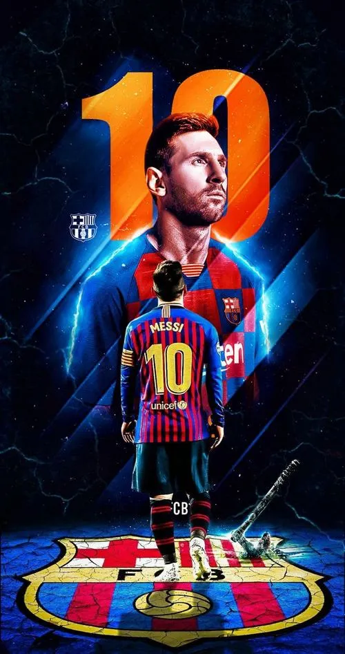 25 Tải ảnh Messi số 10 kiểu đồ họa Barca, nền đỏ xanh, hợp hình nền điện thoại nổi bật