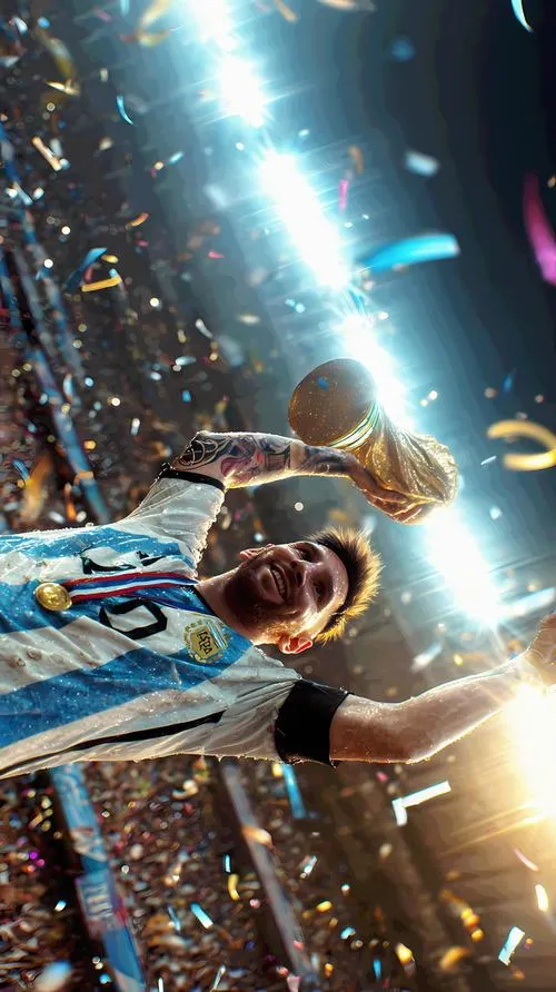 34 Hình nền laptop Messi cười lớn giữa lễ trao cúp, đồng đội chen vào, không khí vỡ òa.