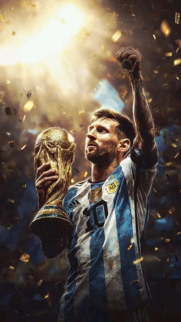 33 Tải ảnh ngầu silhouette Messi, hiệu ứng glitch nhẹ ở viền, phối màu đỏ đen rất lạ mắt.