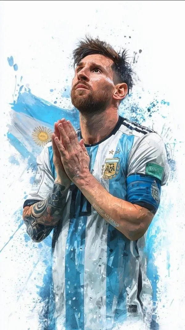 35 Hình nền điện thoại 4K Messi nâng cúp, nền trắng sạch, bão hòa thấp, hợp gu tối giản.