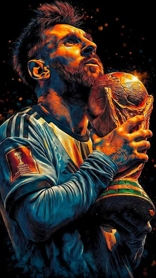 6 Ảnh bìa ngầu Messi ôm cúp vàng, tông tối tương phản mạnh, cảm xúc nghẹn ngào rất thật.