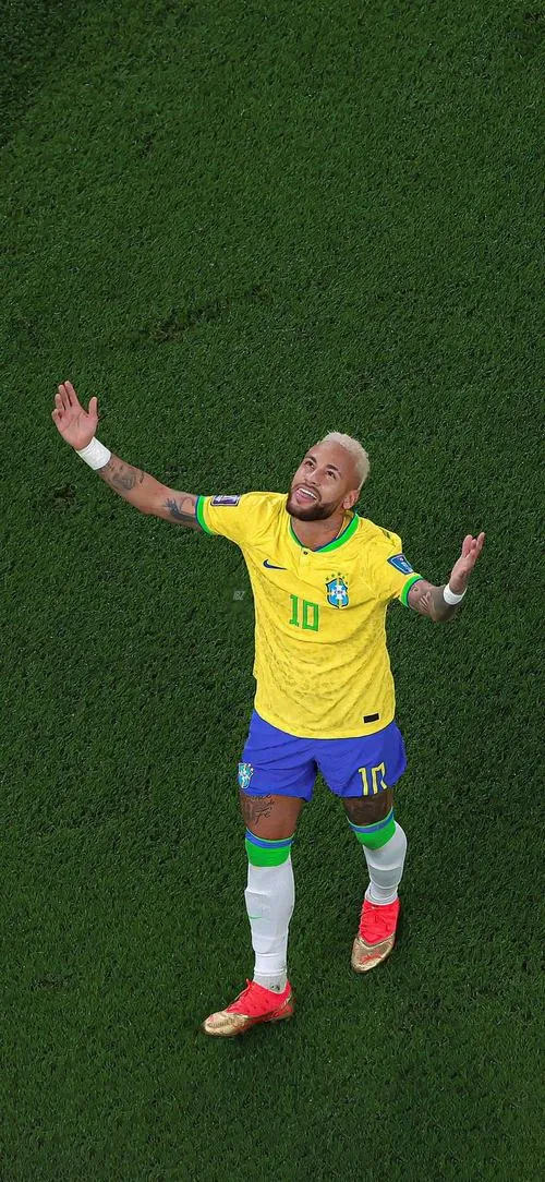 1 Hình nền Neymar 4K cận mặt rõ mồ hôi, ánh mắt tập trung, nền bokeh khán đài mờ