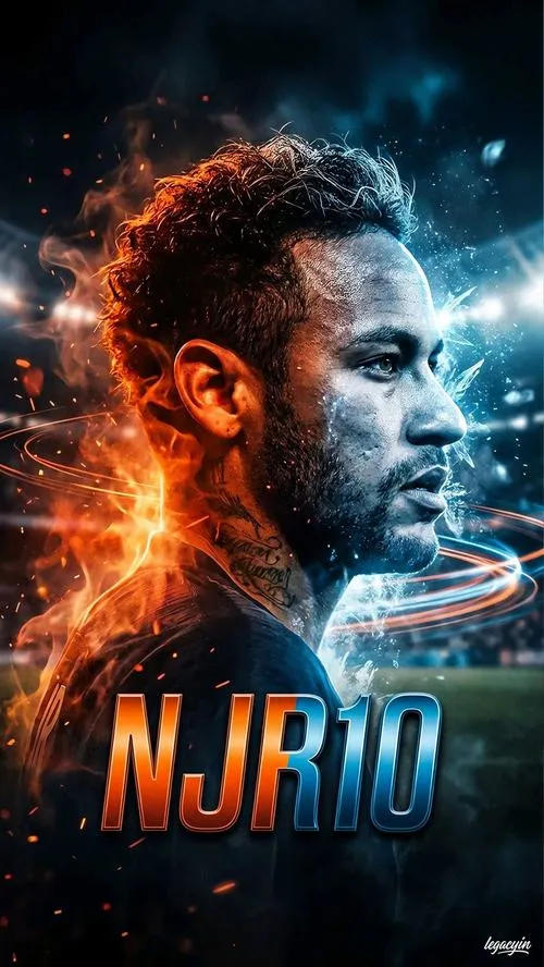 16 Ảnh nền Neymar 4K kiểu hành động, vệt cỏ sân rõ, nền mờ giúp icon không bị chìm