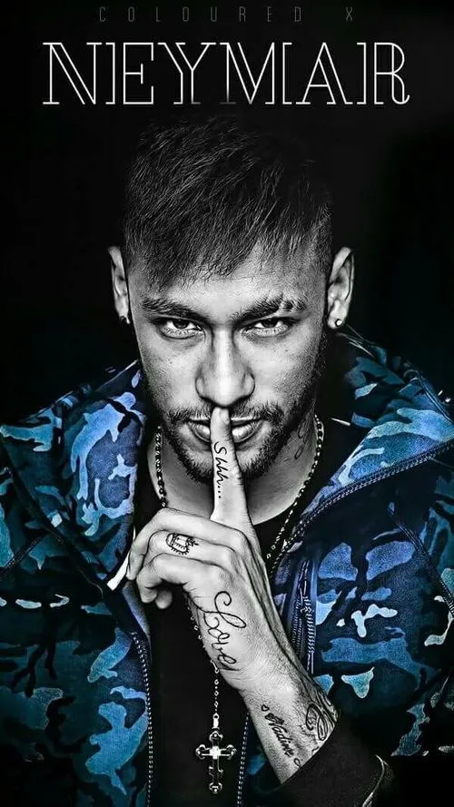 17 Hình nền điện thoại Neymar 4K bố cục trung tâm, áo đấu nổi màu, nền sạch hợp màn hình khóa