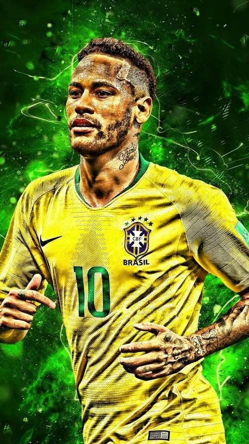 2 Ảnh bìa Neymar 4K nhìn nghiêng, ánh đèn rọi nhẹ, bố cục lệch trái để trống cho icon