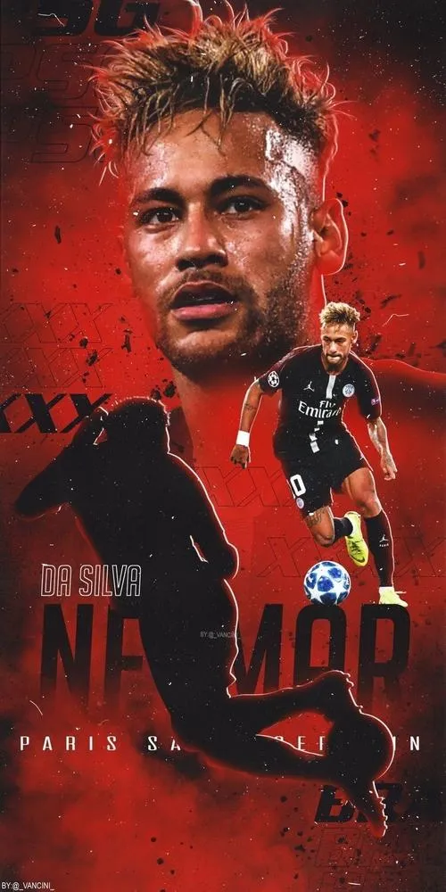 21 Hình nền điện thoại Neymar HD cận mặt, chi tiết tóc và hình xăm rõ, viền sáng nổi bật