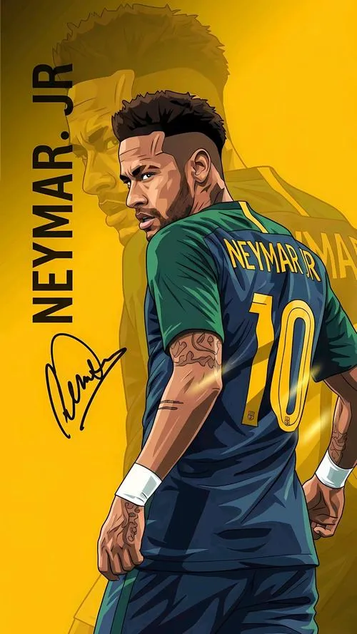 24 Ảnh nền Neymar 4K trên sân cỏ, bóng lăn trước chân, chiều sâu trường ảnh tạo không gian rộng