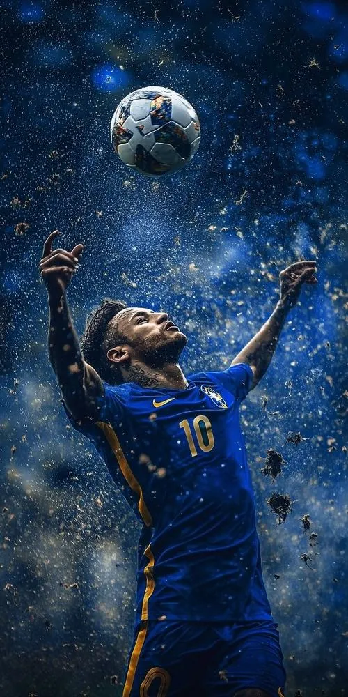 3 Wallpaper Neymar HD nền tối, logo câu lạc bộ tinh gọn, độ tương phản giúp chữ dễ đọc