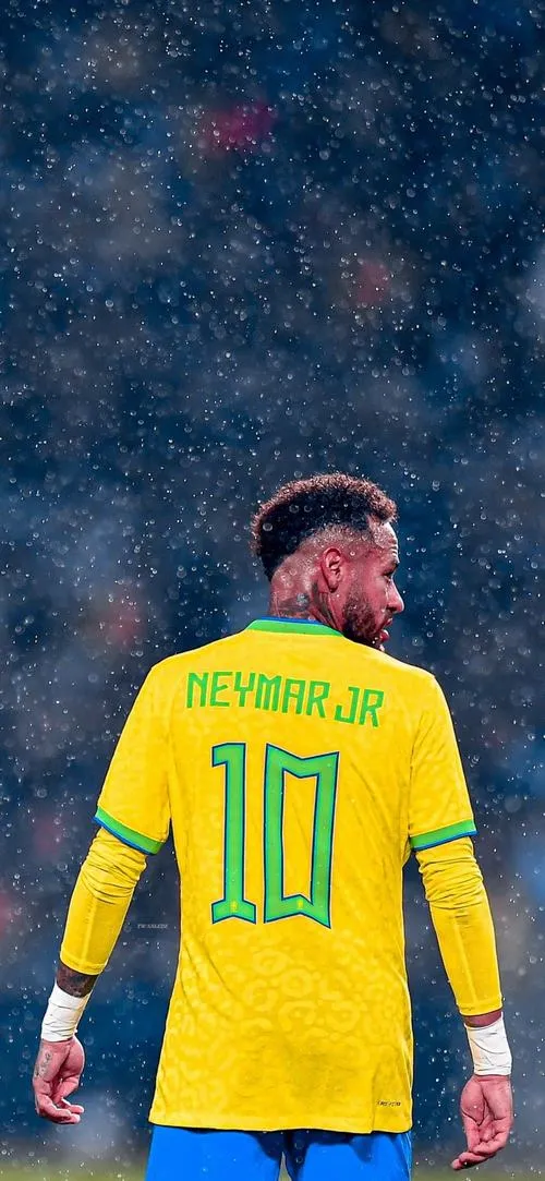 8 Ảnh fanart Neymar HD kiểu poster, hiệu ứng hạt nhẹ, ánh đèn sân vận động tạo chất ngầu