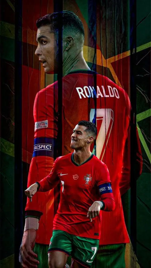 23 Hình nền điện thoại Ronaldo số 7 đứng trong khung lửa, hiệu ứng neon, nhìn ngầu hết cỡ