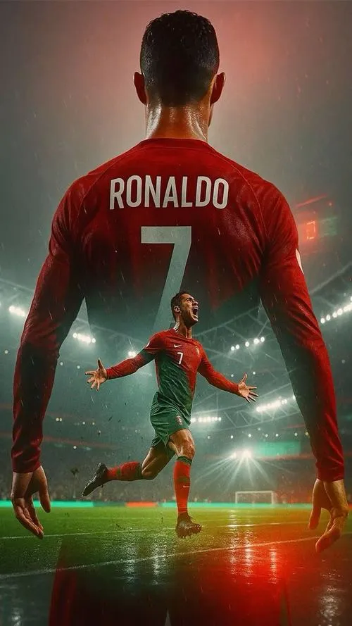 30 Hình Ronaldo dạng minh họa nghệ thuật, rê bóng tốc độ, nét cọ mạnh tạo cảm giác ngầu