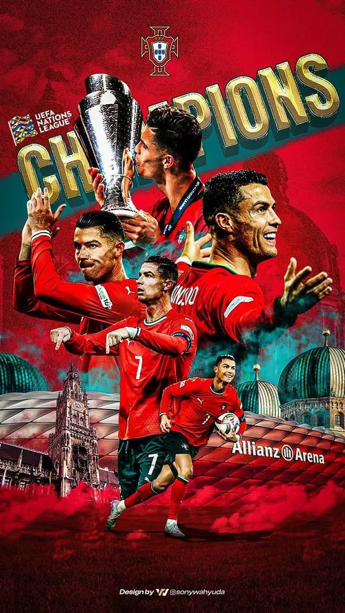 4 Tải ảnh Ronaldo bước đi giữa hiệu ứng ánh sáng, áo tuyển Bồ Đào Nha nổi bật cực ngầu