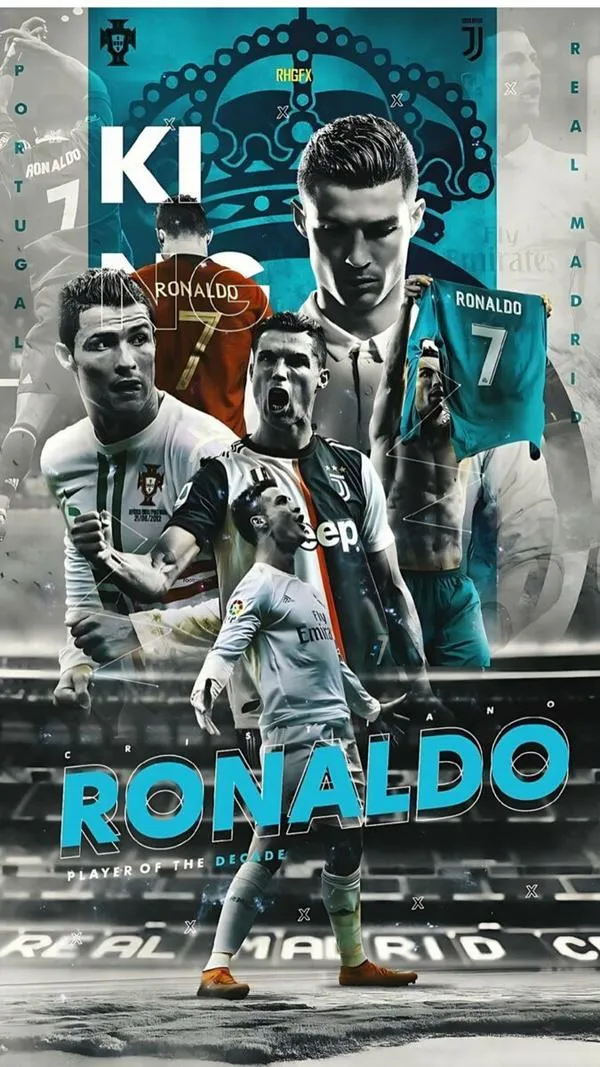 17 Ảnh nền Ronaldo ăn mừng Siuuu trên Bernabéu, nền khói bụi, vibe chiến thắng rất rõ