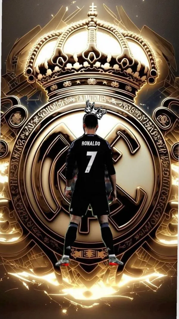 19 Hình nền điện thoại Cristiano Ronaldo nhìn thẳng, nền đen trầm, tương phản cao, icon nổi rõ ngầu