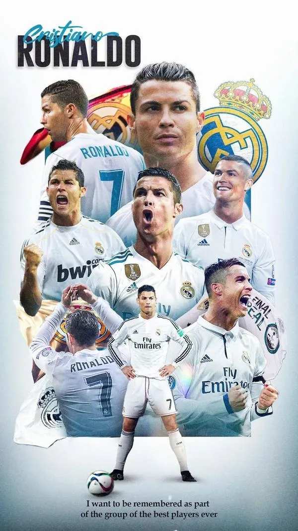 21 Hình nền Ronaldo Real Madrid cận cảnh gương mặt, ánh đèn quét ngang, cảm giác bền bỉ và bùng nổ