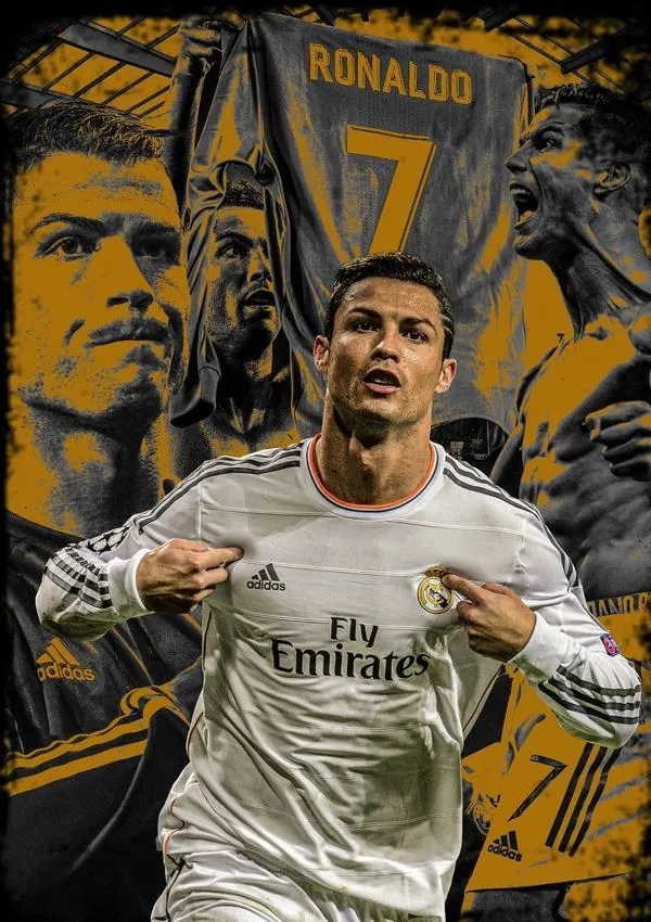 22 Ảnh bìa Ronaldo Hoàng gia chạy bứt tốc, lớp nền mờ khán đài xa, năng lượng đỉnh cao phong độ