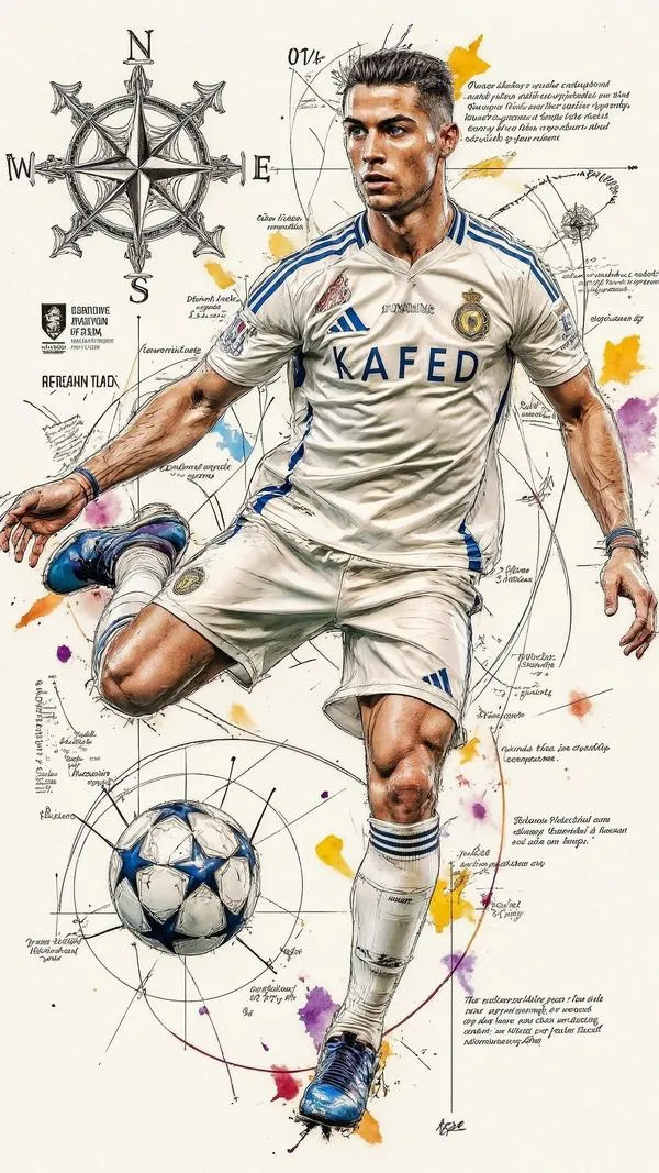 8 Ảnh nền CR7 thời Madrid ăn mừng trước khán đài, vệt sáng chạy ngang, cảm giác hào quang sân khấu