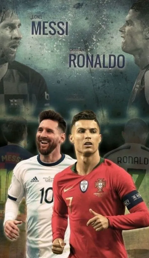 26 Hình nền Ronaldo Messi poster nhiều nhân vật, nền xám khói, không khí huyền thoại, ngầu