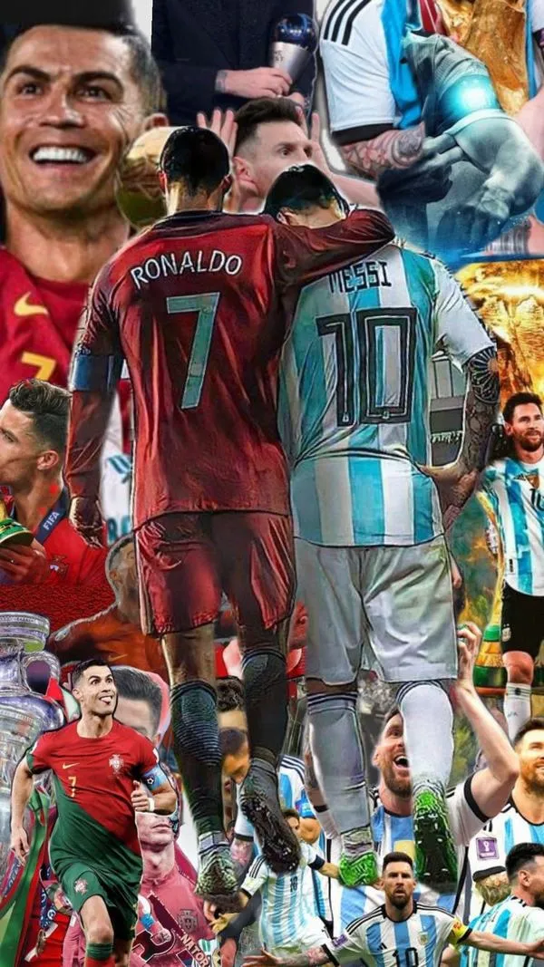4 Tải ảnh wallpaper Ronaldo và Messi kiểu tổng hợp kỷ lục, nhiều gương mặt fan, hợp nền 4K