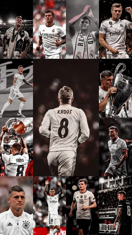 11 Ảnh bìa Toni Kroos 4K nền khán đài, hạt bụi ánh sáng, phong cách điện ảnh tinh tế