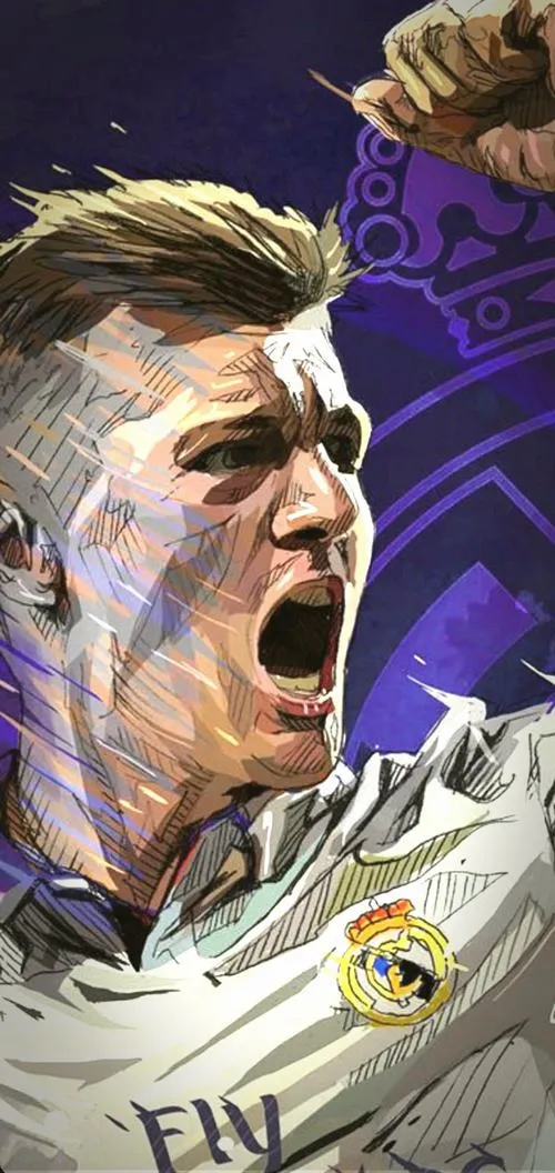 24 Wallpaper Toni Kroos HD nền xám đen, tóc vàng nổi, tương phản nền chữ dễ đọc