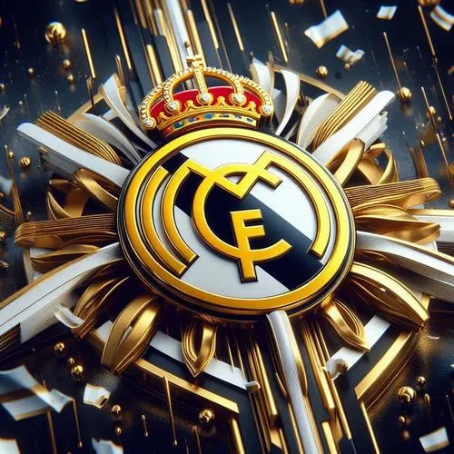 45 Hình nền điện thoại huy hiệu Real Madrid vàng kim, kiểu HD rõ nét từng đường cong